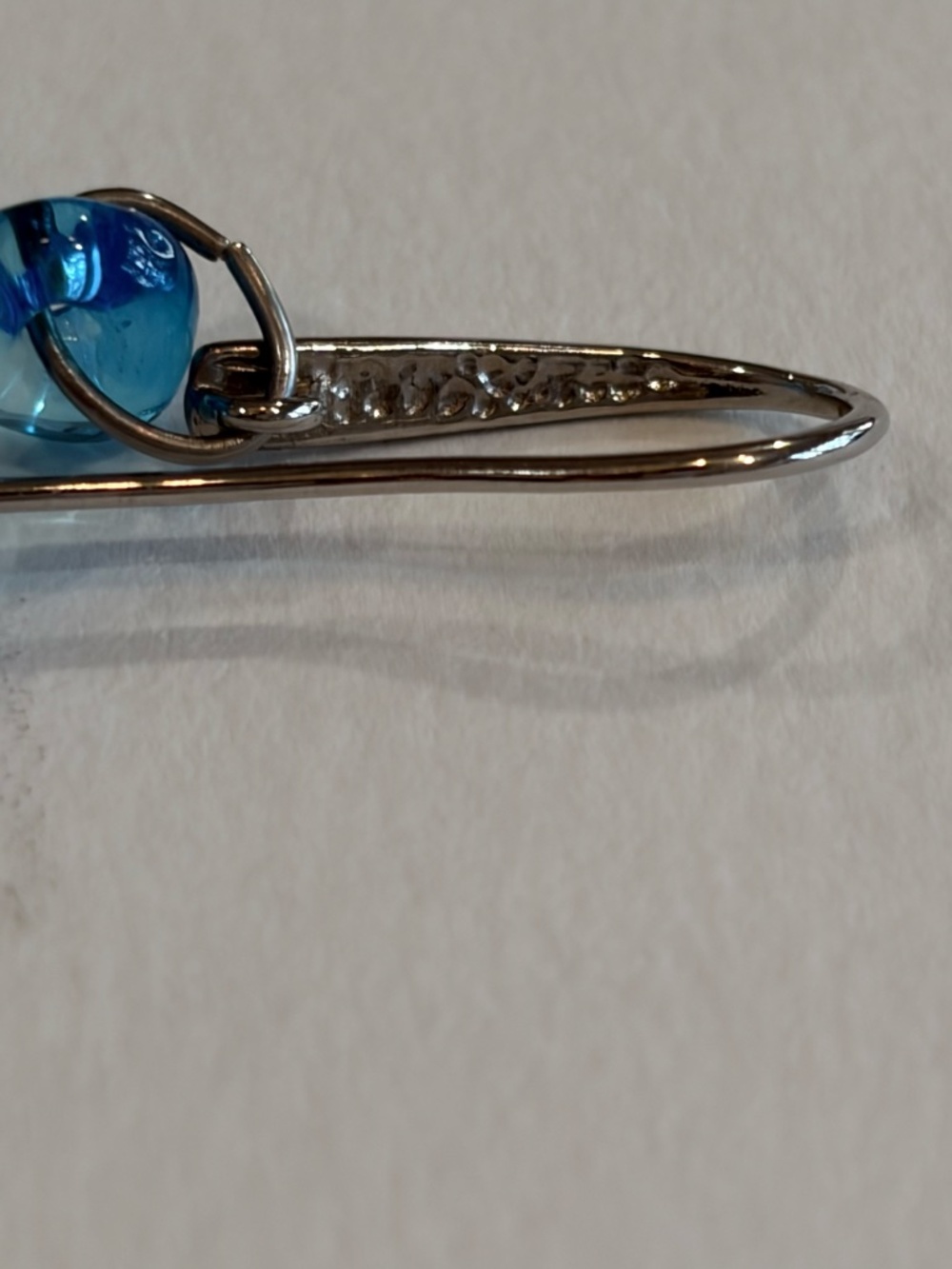 Murano Glass Blue Teardrop Earrings Capri Italy Artisan Italian Jewelry - Picture 3 of 4